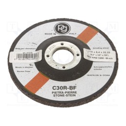 10 pcs : 414.55 - Cutting wheel, Ø: 115mm, Øhole: 22mm, Disc thick: 6.4mm, stone, bulk