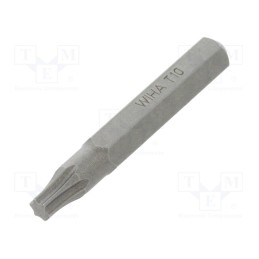 10 pcs : 40637 - Screwdriver bit, Torx®, TX10, Overall len: 28mm, MICRO