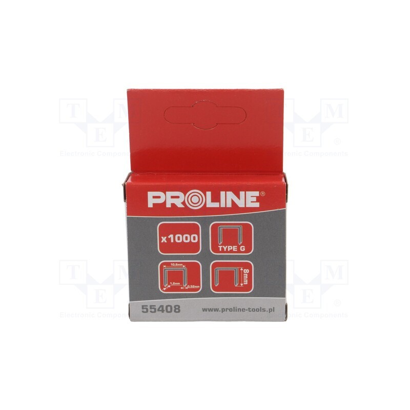 10 pcg : 55408 - Staples, Width: 10.6mm, L: 8mm, 1000pcs.