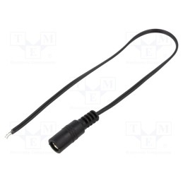 10 pcs : DC.CAB.6400.0020 - Cable, 2x0.35mm2, wires,DC 5,5/2,5 socket, straight, black, 0.25m