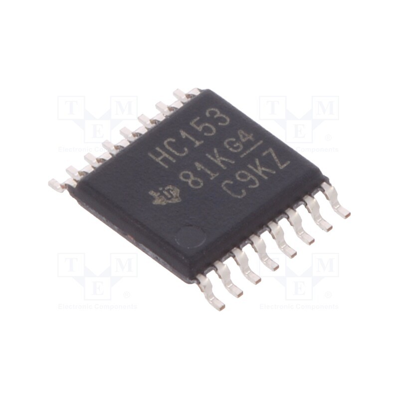 10 pcs : SN74HC153PW - IC: digital, 4 to 1 line,multiplexer,data selector, SMD, TSSOP16
