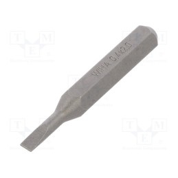 10 pcs : 40604 - Screwdriver bit, slot, 2,0x0,4mm, Overall len: 28mm, MICRO