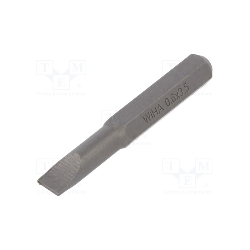 10 pcs : 40607 - Screwdriver bit, slot, 3,5x0,6mm, Overall len: 28mm, MICRO