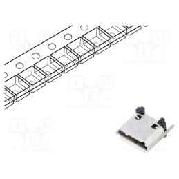 10 pcs : USB3140-30-0140-1-C - Socket, USB B micro, SMT, PIN: 5, vertical, USB 2.0, 1.8A