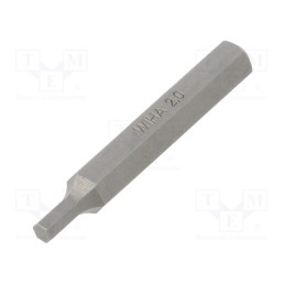 10 pcs : 40618 - Screwdriver bit, hex key, HEX 2mm, Overall len: 28mm, MICRO