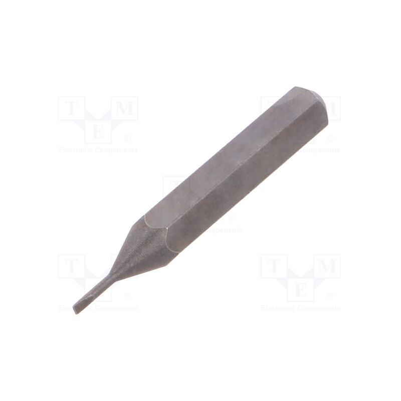 10 pcs : 40600 - Screwdriver bit, slot, 0,8x0,2mm, Overall len: 28mm, MICRO