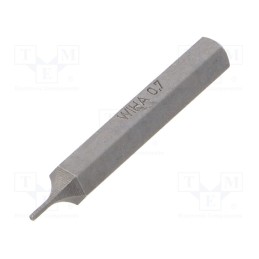 10 pcs : 40614 - Screwdriver bit, hex key, HEX 0,7mm, Overall len: 28mm, MICRO