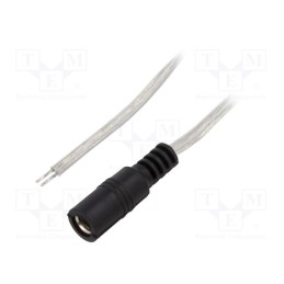 10 pcs : DC.CAB.8400.0020 - Cable, 2x0.5mm2, wires,DC 5,5/2,5 socket, straight, transparent