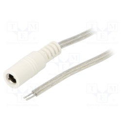 10 pcs : DC.CAB.8410.0020 - Cable, 2x0.5mm2, wires,DC 5,5/2,5 socket, straight, transparent