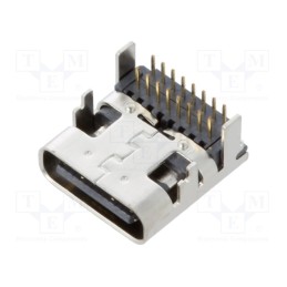 10 pcs : USB4085-GF-A - Socket, USB C, THT, PIN: 16, horizontal, 5A, 48VDC