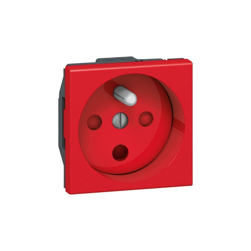 1 pcs - Legrand Red 1 Gang Plug Socket, 16A, Type E - French, Indoor Use