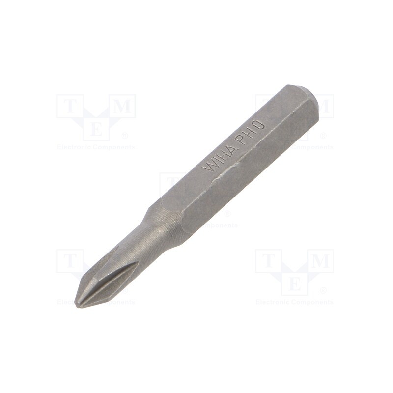 10 pcs : 40611 - Screwdriver bit, Phillips, PH0, Overall len: 28mm, MICRO