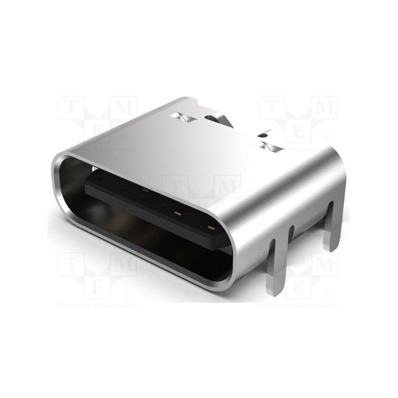 10 pcs : USB4125-GF-A - Socket, USB C, SMT, PIN: 6, horizontal, top board mount, 3A