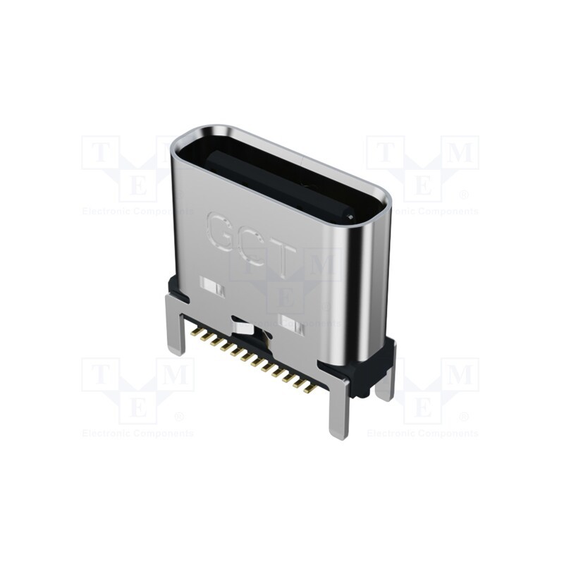 10 pcs : USB4160-03-0070-C - Socket, USB C, SMT, PIN: 24, vertical, top board mount, USB 3.2, 5A