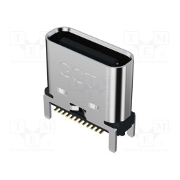 10 pcs : USB4160-03-0230-C - Socket, USB C, SMT, PIN: 24, vertical, top board mount, USB 3.2, 5A
