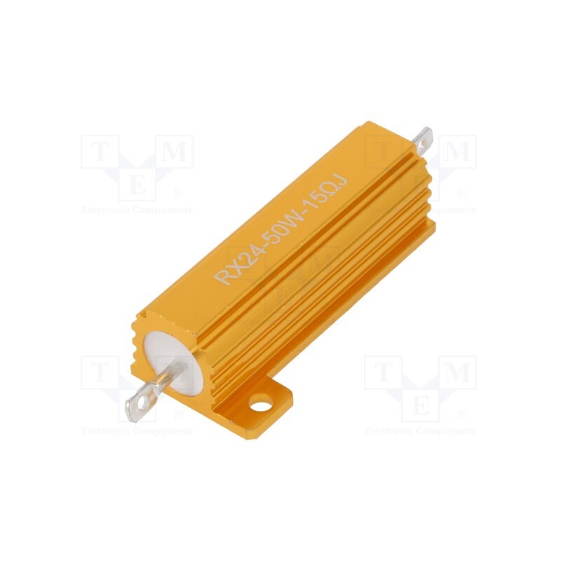 10 pcs : AHP50W-15RJ - Resistor: wire-wound, with heatsink, 15Ω, 50W, ±5%, 50ppm/°C