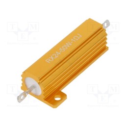 10 pcs : AHP50W-1RJ - Resistor: wire-wound, with heatsink, 1Ω, 50W, ±5%, 50ppm/°C, 38.5mm