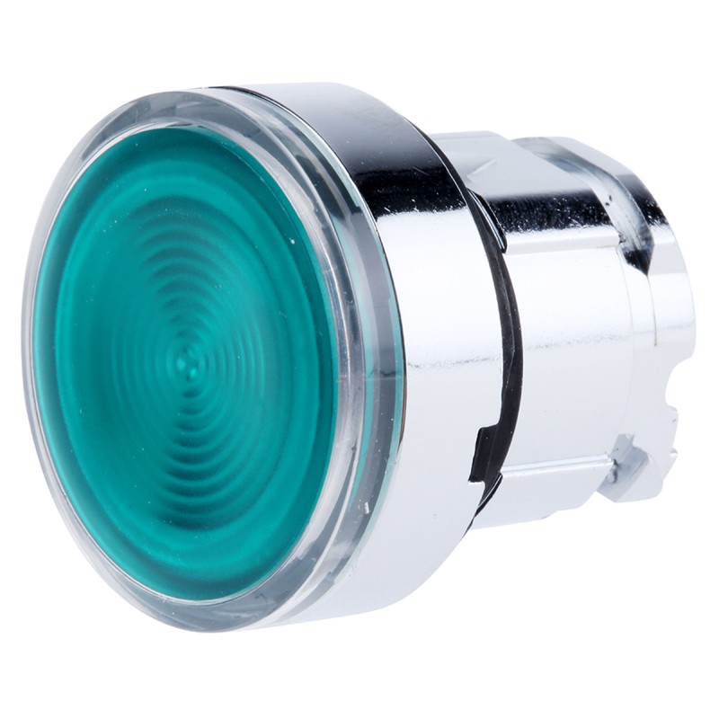 1 pcs - Schneider Electric Harmony XB4 Series Green Illuminated Spring Return Push Button Head, 22mm Cutout, IP66, IP67, IP69K