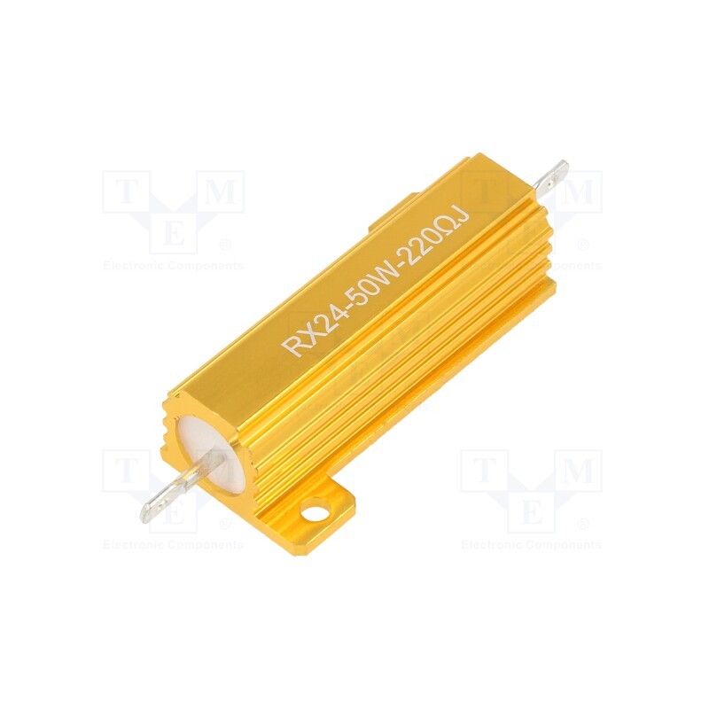 10 pcs : AHP50W-220RJ - Resistor: wire-wound, with heatsink, 220Ω, 50W, ±5%, 50ppm/°C