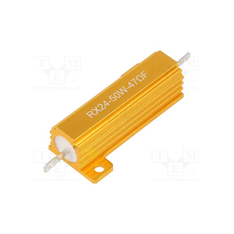 10 pcs : AHP50W-47RJ - Resistor: wire-wound, with heatsink, 47Ω, 50W, ±5%, 50ppm/°C