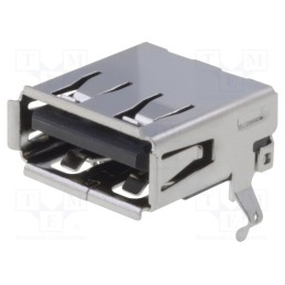 10 pcs : USB-A-S-RA - Socket, USB A, THT, angled 90°, USB 2.0, gold-plated