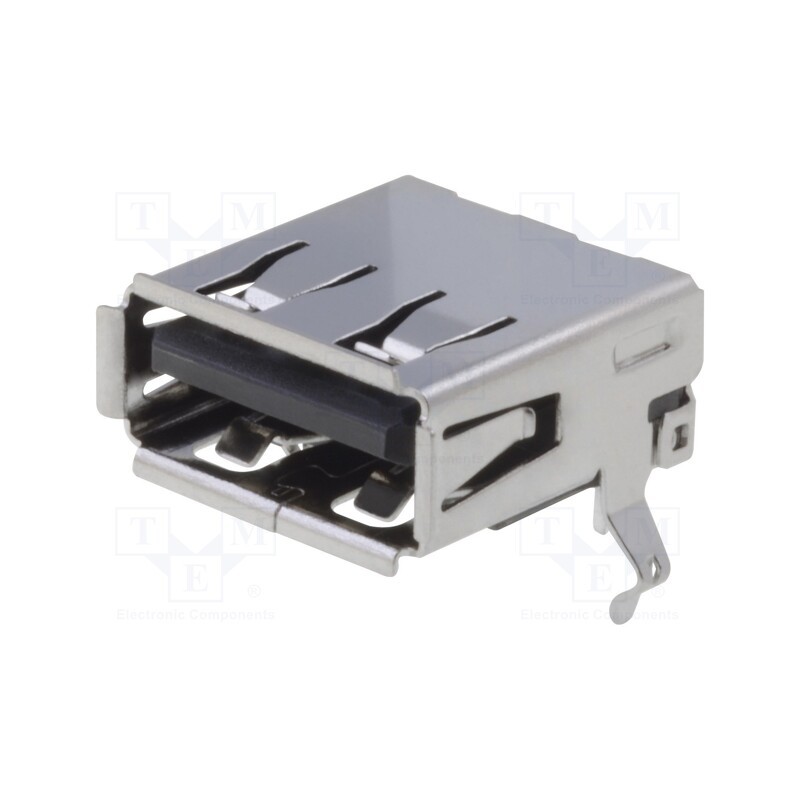 10 pcs : USB-A-S-RA - Socket, USB A, THT, angled 90°, USB 2.0, gold-plated