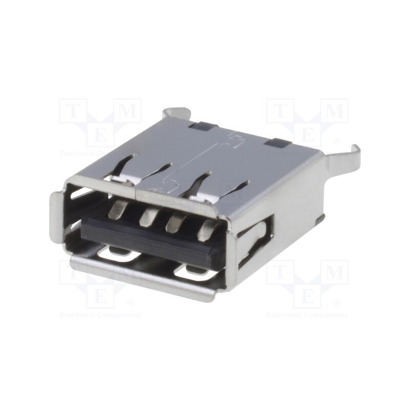 10 pcs : USB-A-S-VT - Socket, USB A, THT, straight, USB 2.0, gold-plated