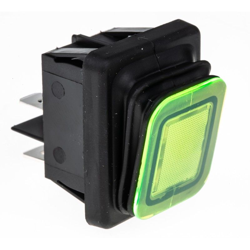 1 pcs - Molveno Illuminated DPST, On-None-Off Rocker Switch Panel Mount