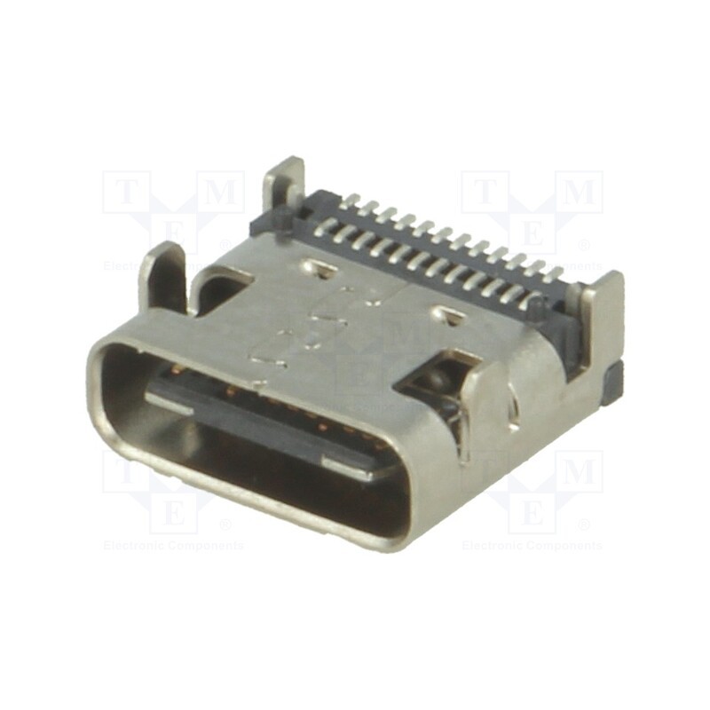 10 pcs : USB-C31-S-RA-SMT-BK - Socket, USB C, SMT, angled 90°, USB 3.1