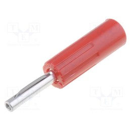 10 pcs : 579-0500 - Plug, 4mm banana, 10A, 50VDC, red, non-insulated, for cable, 5.5mm2