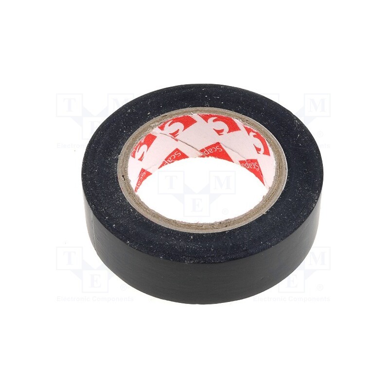 20 rol : SCAPA-2702-15X10 - Tape: electrical insulating, W: 15mm, L: 10m, Thk: 130um, black, 180%