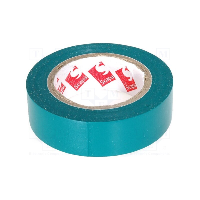 20 rol : SCAPA-2702-15X10 - Tape: electrical insulating, W: 15mm, L: 10m, Thk: 130um, green, 180%