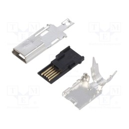 20 pcs : UX40A-MB-5P - Plug, USB B mini, UX, for cable, soldering, PIN: 5, straight, 50pcs.