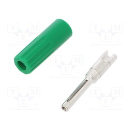 10 pcs : 579-0400 - Plug, 4mm banana, 10A, 50VDC, green, non-insulated, for cable