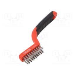 10 pcs : YT-6337 - Brush, wire, stainless steel, ABS, 180mm, Number of rows: 3