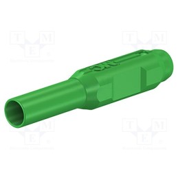 10 pcs : 65.3314-25 - Plug, 2mm banana, green, gold-plated, Insulation: polyamide