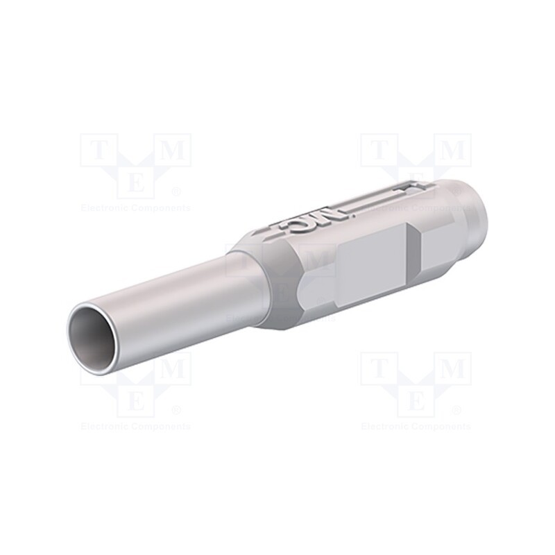 10 pcs : 65.3324-29 - Plug, 2mm banana, white, gold-plated, Insulation: polyamide