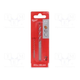 10 pcs : 4932471175 - Drill bit, for concrete,impact, Ø: 6mm, L: 100mm