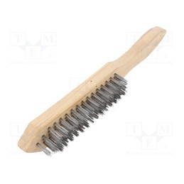 20 pcs : 32002 - Brush, wire, zinc-plated steel, wood, Number of rows: 5