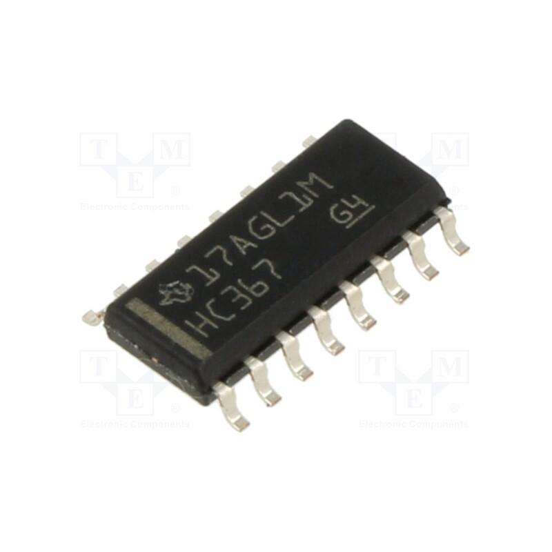 10 pcs : SN74HC367DR - IC: digital, buffer,non-inverting,line driver, Ch: 6, SMD, SO16