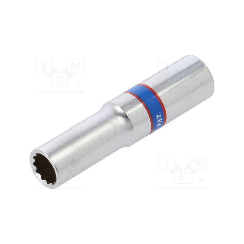 10 pcs : 223007M - Socket, 12-angles,socket spanner, 1/4', Socket bit length: 50mm