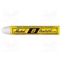 10 pcs : MARKAL B PAINTSTIK 80220 - Marker: solid paint, white, PAINTSTIK B, Tip: round
