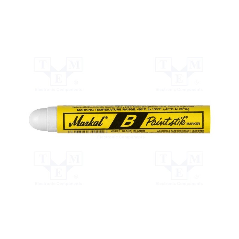 10 pcs : MARKAL B PAINTSTIK 80220 - Marker: solid paint, white, PAINTSTIK B, Tip: round