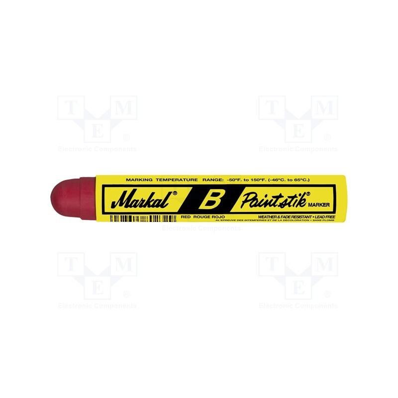 10 pcs : MARKAL B PAINTSTIK 80222 - Marker: solid paint, red, PAINTSTIK B, Tip: round
