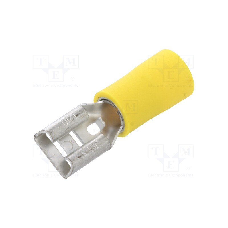 50 pcs : VDADF5.5-250A YE (S)(LF) K - Terminal: flat, 6.3mm, 0.8mm, female, 2.5÷6mm2, crimped, for cable