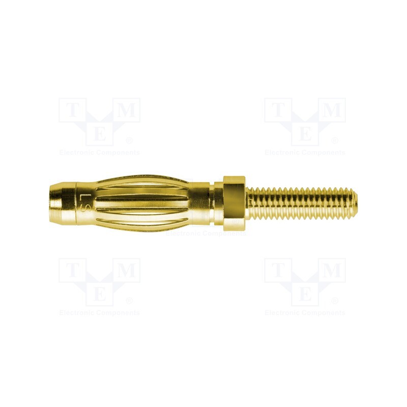 10 pcs : FK 1199 AU - Plug, 4mm banana, 32A, 33VAC, 70VDC, 27.5mm, gold-plated, screw