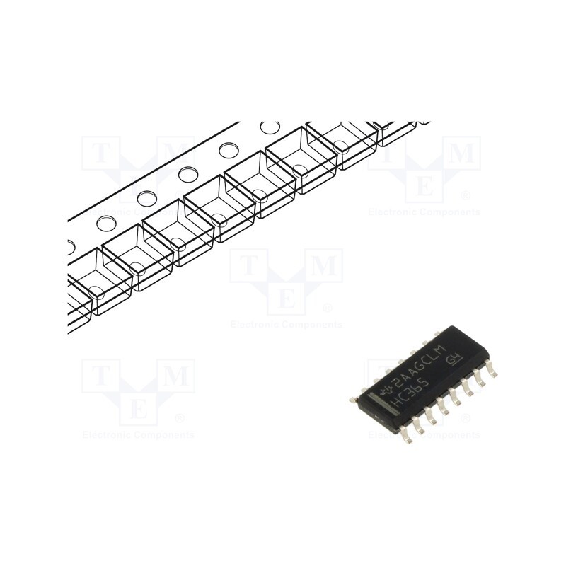 10 pcs : SN74HC365DR - IC: digital, buffer,non-inverting,line driver, Ch: 6, SMD, SO16