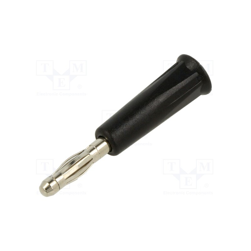 10 pcs : 1011 - Plug, 4mm banana, 36A, black, nickel plated, on cable, -20÷80°C