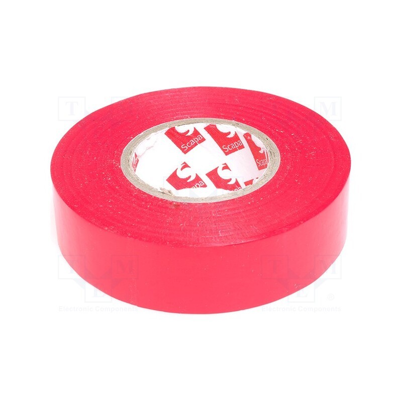 10 rol : SCAPA-2702-19X25 - Tape: electrical insulating, W: 19mm, L: 25m, Thk: 130um, red, rubber