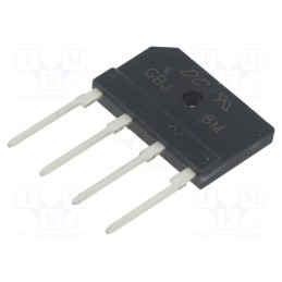 10 pcs : GBJ8M - Bridge rectifier: single-phase, Urmax: 1kV, If: 8A, Ifsm: 200A, flat